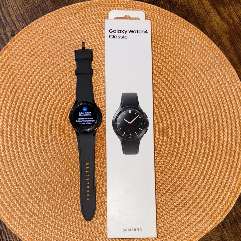 Samsung Black Galaxy Watch4 Classic 42mm with Silicone Strap